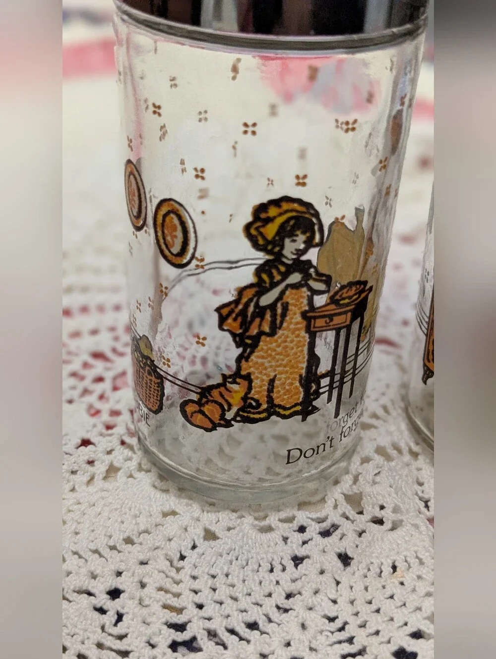 HOLLY HOBBIE Glass Salt and Pepper Shakers 1980 American Greetings Spice Jars